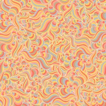 Seamless abstract hand-drawn waves pattern Stock Illustration
