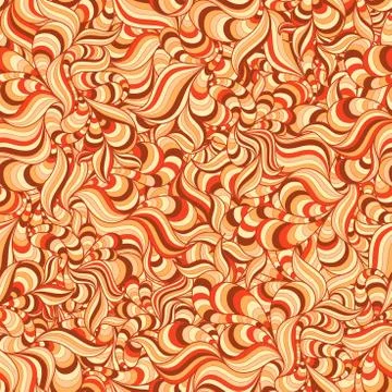 Seamless abstract hand-drawn waves pattern Stock Illustration