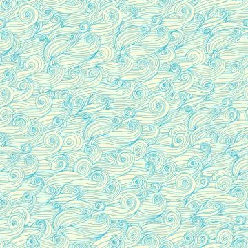 Seamless abstract hand-drawn waves pattern, wavy background. 스톡 일러스트