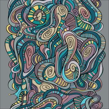 Seamless abstract hand-drawn waves pattern. endless pattern Stock Illustration