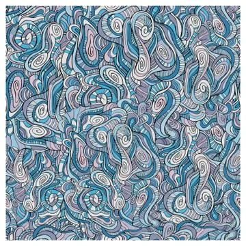 Seamless abstract hand-drawn waves pattern Stock Illustration