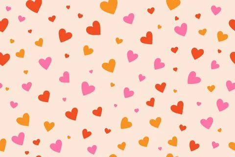 Seamless abstract heart pattern background, colorful falling romantic confe.. Stock Illustration