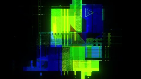 Seamless Abstract Hi-Tech Cyberpunk Glitch Background with Futuristic Motion Stock Footage 315415960