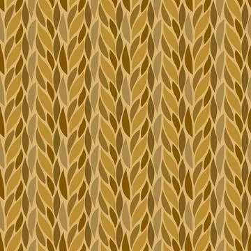 Seamless abstract leaf pattern in warm brown tones Stock Illustration