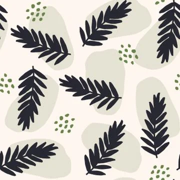 Seamless Abstract Leaf Shapes Pattern Stock Illustration