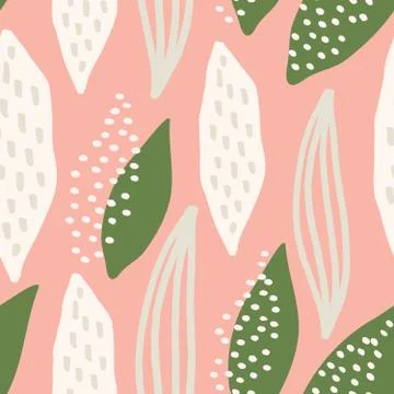Seamless Abstract Leaf Shapes Pattern Illustrazione stock