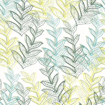 Seamless abstract leaves pattern background , greeting card or fabric Stock Illustration