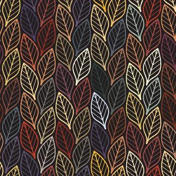 Seamless abstract leaves pattern. Colorful vector illustration. Stock Illustration
