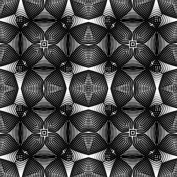 Seamless abstract line pattern in black Stock Illustration