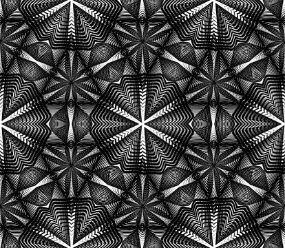 Seamless abstract line pattern in black Stock Illustration