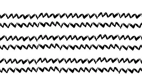 Seamless abstract line pattern, monochrome hand drawn background Stock Illustration