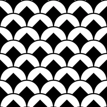 Seamless abstract linear fish scale texture. asian traditional ethnic illustr Stock Illustration