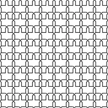 Seamless abstract linear grid indian art ornamental pattern. Stock Illustration