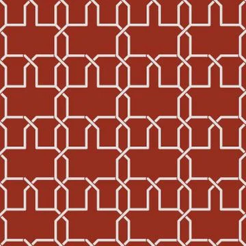 Seamless abstract linear grid indian art ornamental pattern. Stock Illustration