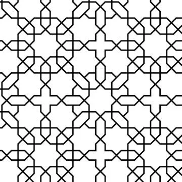 Seamless abstract linear grid indian, persian or moroccan art ornamental patt 스톡 일러스트