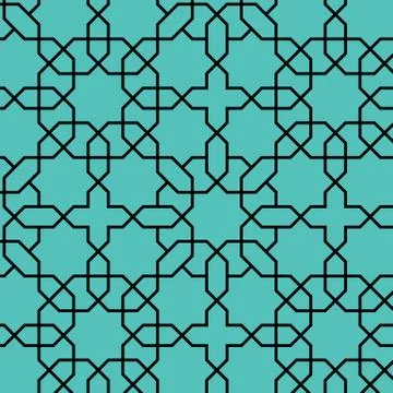 Seamless abstract linear grid indian, persian or moroccan art ornamental patt Stock Illustration