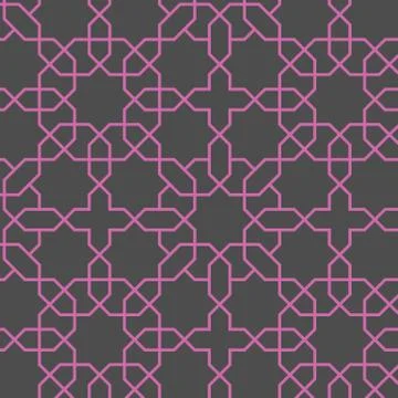 Seamless abstract linear grid indian, persian or moroccan art ornamental patt Stock Illustration