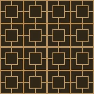 Seamless abstract linear square grid indian art ornamental pattern. Stock Illustration