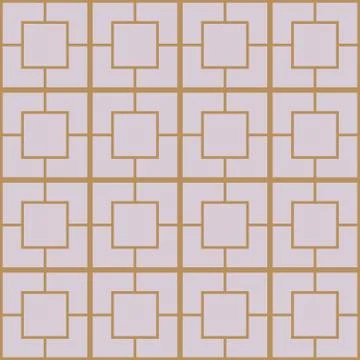 Seamless abstract linear square grid indian art ornamental pattern. Stock Illustration