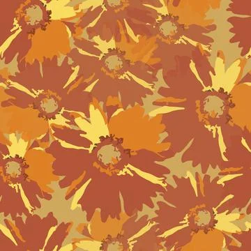 Seamless abstract mixed hand drawn flowers pattern  background , greeting car Stock Illustration