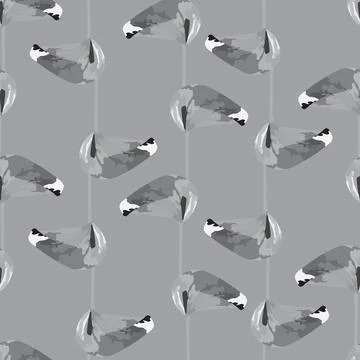 Seamless abstract monochrome leafs pattern background , greeting card or fabr Stock Illustration