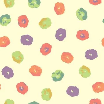Seamless abstract multicolour bloom pattern background , greeting card or fab Stock Illustration