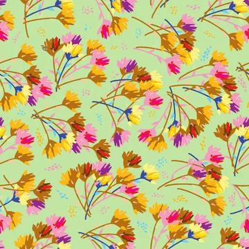 Seamless abstract multicolour bunch of flowers.pattern background , greeting  Stock Illustration
