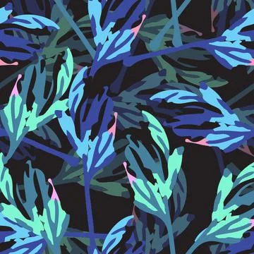 Seamless abstract multicolour leaves pattern background , greeting card or fa Illustrazione stock