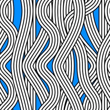 Seamless abstract noodle wave vector pattern. 스톡 일러스트