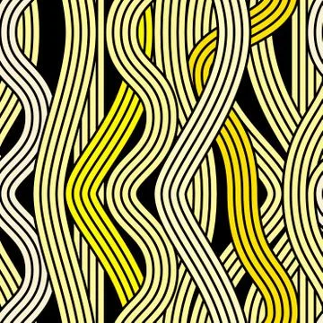 Seamless abstract noodle wave vector pattern. イラスト素材
