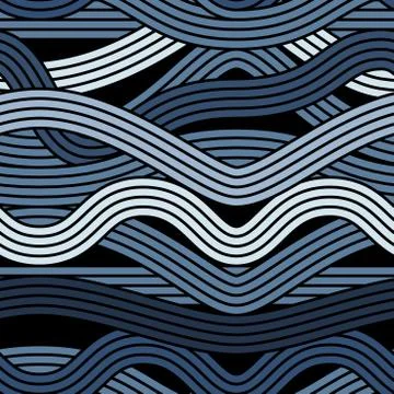 Seamless abstract noodle wave vector pattern. 스톡 일러스트