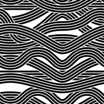 Seamless abstract noodle wave vector pattern. Illustrazione stock