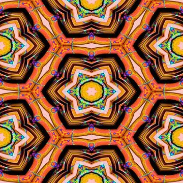 Seamless abstract orange geometric texture or background with oil blotches Stock Illustration