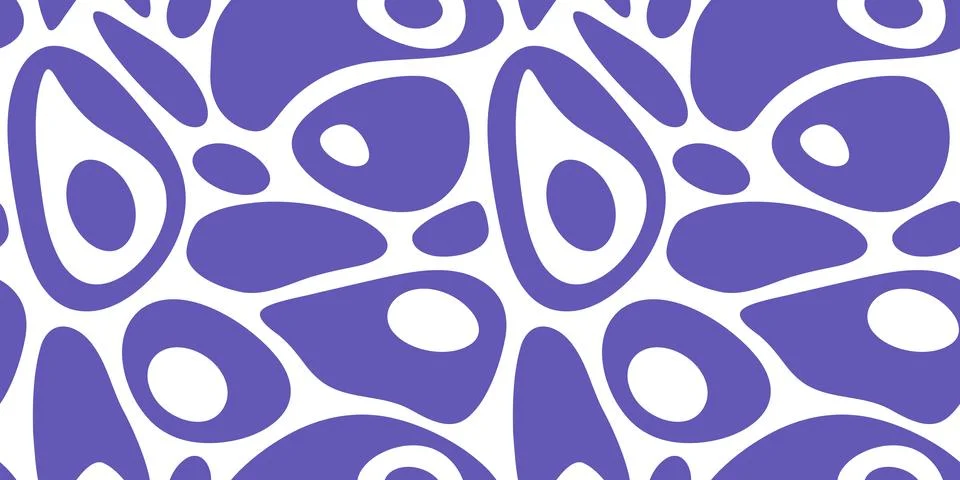 Seamless abstract organic blob pattern vector illustration. Purple and white イラスト素材