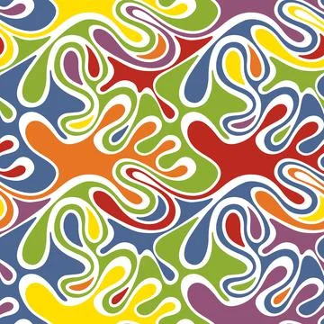 Seamless abstract organic pattern. Multicolor vintage style. Stock Illustration