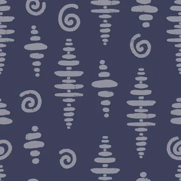 Seamless Abstract Organic Texture Pattern with Hand Drawn Stripes and Spirals Stockillustratie