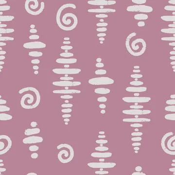 Seamless Abstract Organic Texture Pattern with Hand Drawn Stripes and Spirals 스톡 일러스트