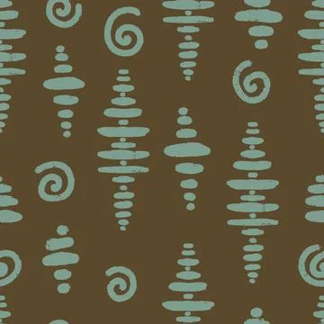 Seamless Abstract Organic Texture Pattern with Hand Drawn Stripes and Spirals Stockillustratie