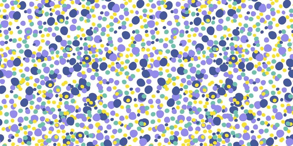 Seamless abstract painted dot pattern with pastel blue and yellow circles o.. 스톡 일러스트