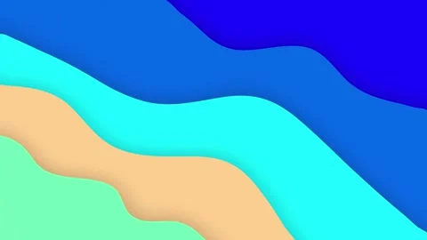 Seamless Abstract Paper Cut Wave Background Motion Graphics Vídeo Stock 318426161
