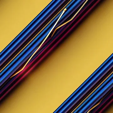 Seamless abstract parallel straight and curved lines, dark blue and gold Ilustración de archivo
