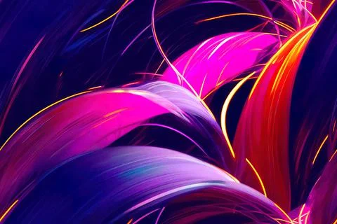 Seamless abstract parallel straight and curved lines and glowing streaks. Ele Illustrazione stock