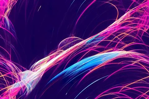 Seamless abstract parallel straight and curved lines and glowing streaks. Ele 스톡 일러스트