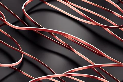 Seamless abstract parallel straight and curved lines and glowing streaks. Ele Stock Illustration
