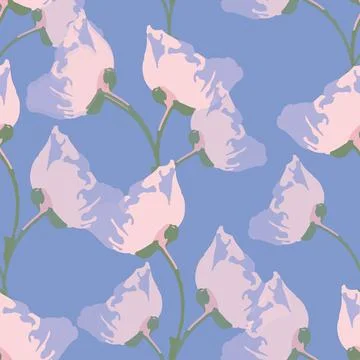 Seamless abstract pastel flowers pattern background , greeting card or fabric Stock Illustration