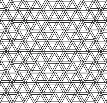Seamless abstract patten based on japanese ornament kumiko .Black and white. Stock Illustration