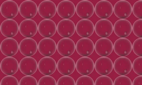 Seamless Abstract Pattern of 3D Maroon Bowling Balls on Dark Red Background Stock Illustration