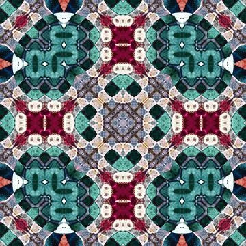 Seamless abstract pattern and texture. Symmetrical pattern of watercolors a.. Stock Photos