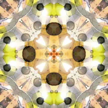 Seamless abstract pattern and texture. Symmetrical pattern of watercolors a.. Stock Photos