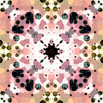 Seamless abstract pattern and texture. Symmetrical pattern of watercolors a.. Stock Photos